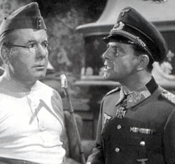Norman Wisdom (right) as a German general in "The Square Peg"